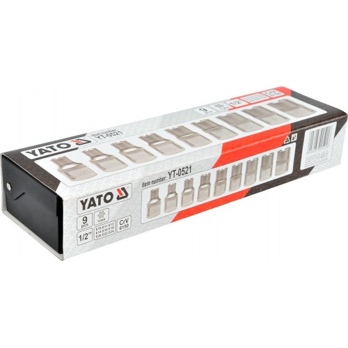 Набір торцевих головок 1/2", TORX E10-E24, 9 шт. YATO YT-0521